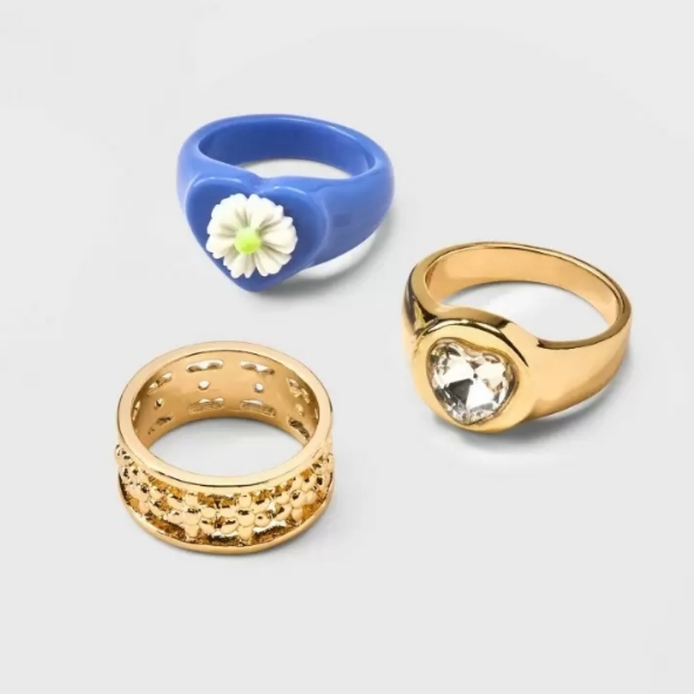 🎯nwt wild fable great and flower ring set